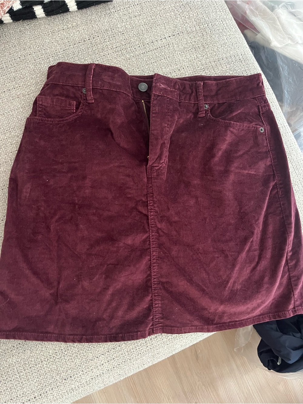 Old Navy Corduroy Mini Skirt in Deep Wine